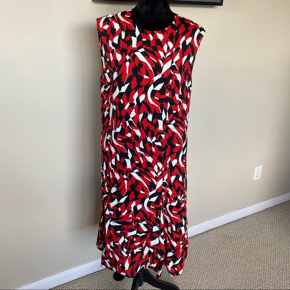 MARNI Colorblock Printed Midi Shift Dress Size M / US6 - Picture 3 of 8